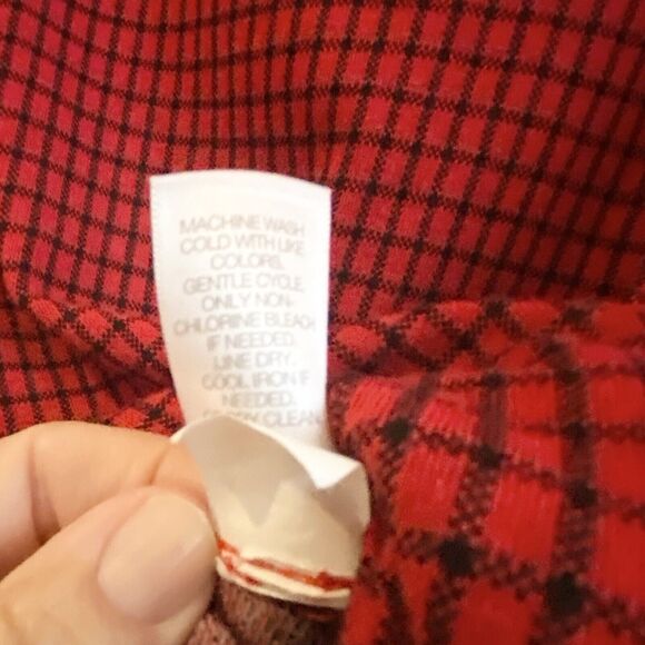 J.JILL Ponte Knit Red Black Check Long Sleeve Tunic Knit Top - Size M Holiday‎ - Picture 11 of 12
